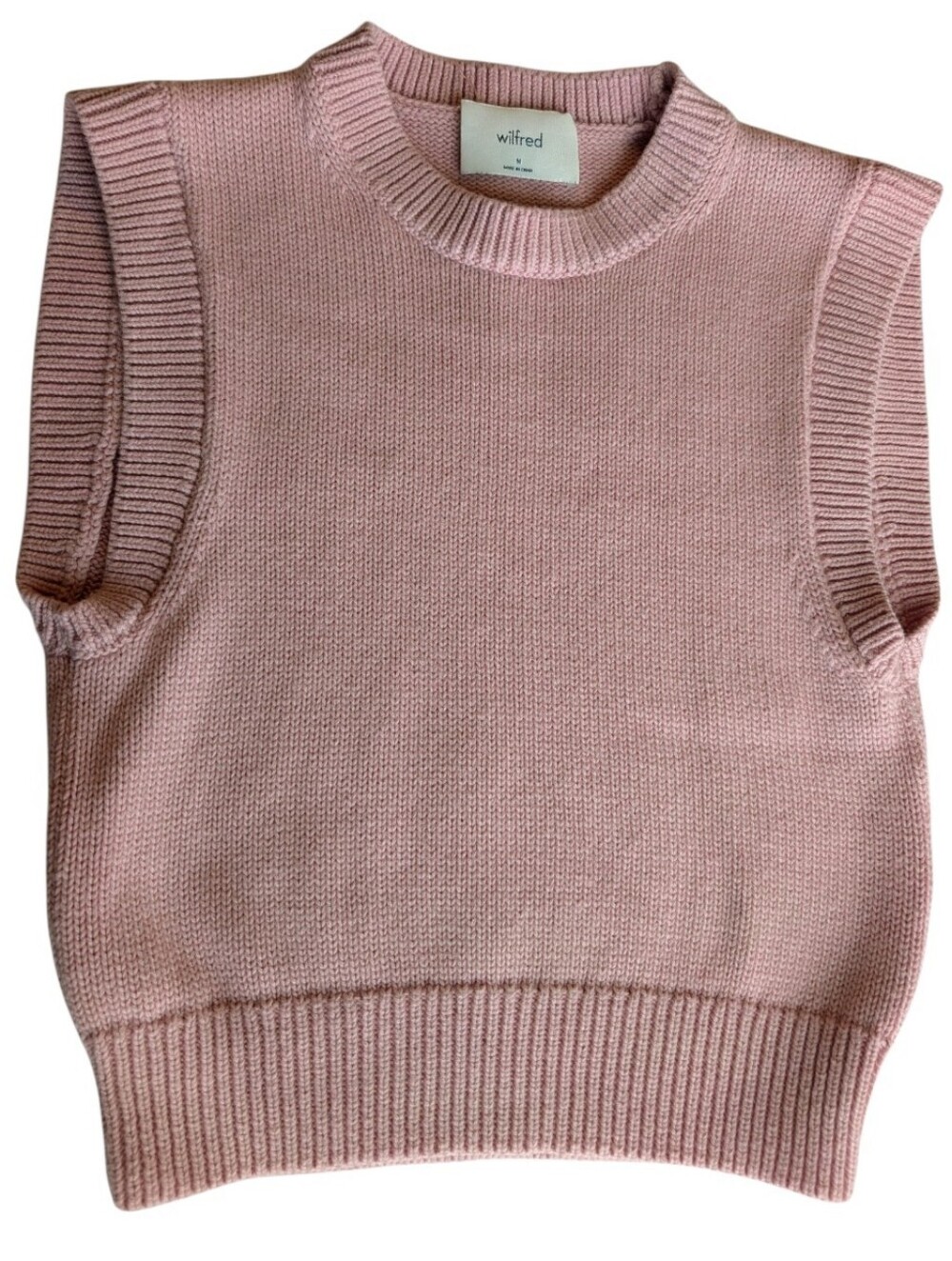 Wilfred Aritzia Pink Sleeveless Knit Sweater